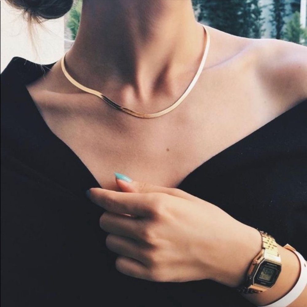 Snake Chain Necklace Choker - Picture 8 of 12